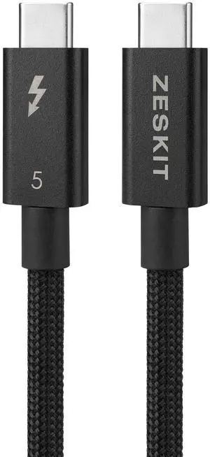 Zeskit Certified Thunderbolt 5 Cable 120Gbps 240W, 0.5m Braided Zeskit Certified Thunderbolt 5 Cable 120Gbps 240W, 0.5m Braided