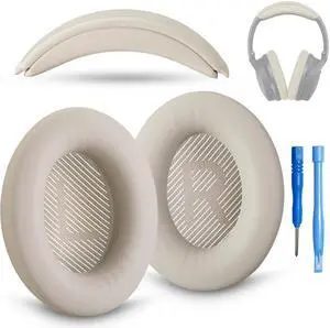 AHG Accessory House Global Replacement QC Ear Pad and Headband Pad Kit Cushion. Compatible with Bose QuietComfort (2023) QC45 QCSE QC35 II Wireless Noise Cancelling Headphones (White Smoke) AHG Accessory House Global Replacement QC Ear Pad and Headband Pad Kit Cushion. Compatible with Bose QuietComfort (2023) QC45 QCSE QC35 II Wireless Noise Cancelling Headphones (White Smoke)