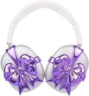 Ultraskinx 3D Elegant Bow Design Cases for Apple AirPods Max Chrome Attachments, Stylish Ear Protection Case for Women (Purple) Ultraskinx 3D Elegant Bow Design Cases for Apple AirPods Max Chrome Attachments, Stylish Ear Protection Case for Women (Purple)