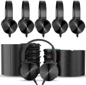 MKDTNJT 24 Pack Bulk Headphones for Classroom,Adjustable Wired Black Over-Ear Headsets with 3.5 mm Plug for Kids Students School Library Museums Charity Donate (HTC004 Black) MKDTNJT 24 Pack Bulk Headphones for Classroom,Adjustable Wired Black Over-Ear Headsets with 3.5 mm Plug for Kids Students School Library Museums Charity Donate (HTC004 Black)