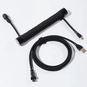 GravaStar Coiled Aviator USB Cable, Suitable Mechanical Keyboard - Black GravaStar Coiled Aviator USB Cable, Suitable Mechanical Keyboard - Black