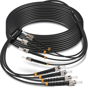 YUTIANHOME 50ft/15m 4 Core Industrial TPU ST to ST Outdoor Armored Fiber Optic Cable, 4 Strands OS2 Single Mode Fiber Patch Cable with ST Connectors, 9/125um, OD-5mm, Direct Burial ST-ST YUTIANHOME 50ft/15m 4 Core Industrial TPU ST to ST Outdoor Armored Fiber Optic Cable, 4 Strands OS2 Single Mode Fiber Patch Cable with ST Connectors, 9/125um, OD-5mm, Direct Burial ST-ST