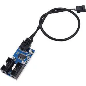 jussming 9-Pin USB Header Splitter 1 to 2 Ports, Internal USB 2.0 Expansion Card for PC Motherboard, with Adhesive Backing jussming 9-Pin USB Header Splitter 1 to 2 Ports, Internal USB 2.0 Expansion Card for PC Motherboard, with Adhesive Backing