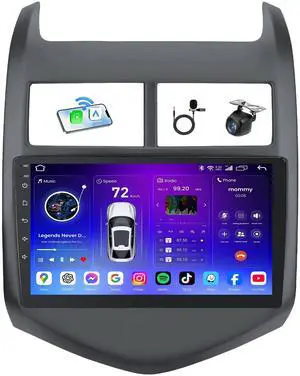 4Core 64 ROM Android 15 Car Radio for 2012-2016 Chevy Aveo Sonic: 9-inch 1280 * 800P IPS Touchscreen with Wireless Carplay Android Auto 5G WiFi Bluetooth5.0 GPS FM Audio 1080P Backup Camera SWC 4Core 64 ROM Android 15 Car Radio for 2012-2016 Chevy Aveo Sonic: 9-inch 1280 * 800P IPS Touchscreen with Wireless Carplay Android Auto 5G WiFi Bluetooth5.0 GPS FM Audio 1080P Backup Camera SWC