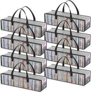 Lifewit CD Storage Bags, Clear PVC Plastic CD Case Holder with Handles, Front Window Zipper Design, Stackable Media Organizer Box for Albums, Hold up to 400 Pcs CDs (50 Each), 8 Pack Lifewit CD Storage Bags, Clear PVC Plastic CD Case Holder with Handles, Front Window Zipper Design, Stackable Media Organizer Box for Albums, Hold up to 400 Pcs CDs (50 Each), 8 Pack