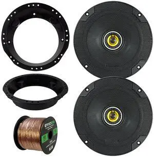 Kicker CSC654 6.5" Inch 300 Watts 2-Way Black Car Stereo Coaxial Speakers (Pair) with Mounting Rings for 98-13 Harley Motorcycles, Wire Kicker CSC654 6.5" Inch 300 Watts 2-Way Black Car Stereo Coaxial Speakers (Pair) with Mounting Rings for 98-13 Harley Motorcycles, Wire