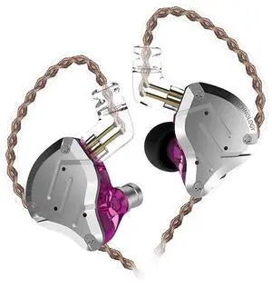 Five Driver Headphones,KZ ZS10 PRO High Fidelity Noise-Isolating Earbuds/Earphones with Detachable Cable 2Pin 0.75mm (Without MIC, Purple) Five Driver Headphones,KZ ZS10 PRO High Fidelity Noise-Isolating Earbuds/Earphones with Detachable Cable 2Pin 0.75mm (Without MIC, Purple)