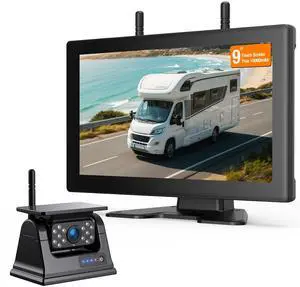 Magnetic Solar Wireless Backup Camera, 9" IPS Touchscreen Monitor HD1080P DVR Rear View Camera IP69 IR Night Vision No Wiring True 15000mAh Rechargeable Camera for RV, Trailer, Camper, Car,Truc Magnetic Solar Wireless Backup Camera, 9" IPS Touchscreen Monitor HD1080P DVR Rear View Camera IP69 IR Night Vision No Wiring True 15000mAh Rechargeable Camera for RV, Trailer, Camper, Car,Truc
