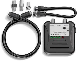 THE CIMPLE CO Antenna Signal Strength Meter for TVs, RVs, OTA Antennas - TV Channel Finder and Sensitivity Adjuster - Over-the-Air Signal Tester with LED Indicators and Coaxial Cable, Black THE CIMPLE CO Antenna Signal Strength Meter for TVs, RVs, OTA Antennas - TV Channel Finder and Sensitivity Adjuster - Over-the-Air Signal Tester with LED Indicators and Coaxial Cable, Black