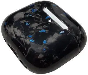 Fiberri Real Forged Carbon Fiber Case for AirPods 4 (2024 Release) - Ultra-Thin & Lightweight Hard Shell Protective Cover - Supports MagSafe/Wireless Charging - Glossy Black/Blue Fiberri Real Forged Carbon Fiber Case for AirPods 4 (2024 Release) - Ultra-Thin & Lightweight Hard Shell Protective Cover - Supports MagSafe/Wireless Charging - Glossy Black/Blue