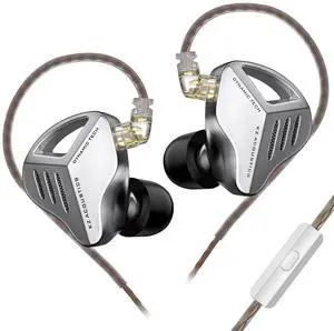 KZ ZVX Dynamic Driver HiFi in Ear Headphones,Detachable Cable 0.75mm IEM Audiphile Earbuds,Sports Wired Earphones for Music (Silver, with Microphone) KZ ZVX Dynamic Driver HiFi in Ear Headphones,Detachable Cable 0.75mm IEM Audiphile Earbuds,Sports Wired Earphones for Music (Silver, with Microphone)