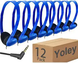 Yoley Classroom Headphones Bulk 12 Pack Class Set for School Students Kids and Adult -Sturdy Wired 3.5mm Plug (Blue, 12 Pack) Yoley Classroom Headphones Bulk 12 Pack Class Set for School Students Kids and Adult -Sturdy Wired 3.5mm Plug (Blue, 12 Pack)