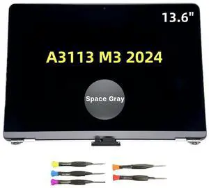 New LCD for MacBook Air Retina 2024 M3 A3113 EMC 8611 MRXP3 MRXR3 MRXU3 MRXN3 MRXQ3 MRXT3 MRXV3 13.6inch 2560x1664 Full LCD Screen Display Assembly Space Grey New LCD for MacBook Air Retina 2024 M3 A3113 EMC 8611 MRXP3 MRXR3 MRXU3 MRXN3 MRXQ3 MRXT3 MRXV3 13.6inch 2560x1664 Full LCD Screen Display Assembly Space Grey