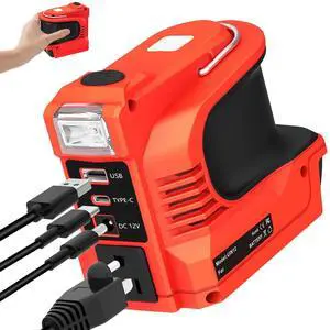 220W Power Inverter for Bauer 20V Battery, DC 20V to AC 110-120V Battery Inverter, Charger Adapter w/USB&Type-C&DC Port&AC Outlet&LED Light 220W Power Inverter for Bauer 20V Battery, DC 20V to AC 110-120V Battery Inverter, Charger Adapter w/USB&Type-C&DC Port&AC Outlet&LED Light