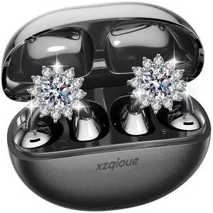 xzqioue Clip On Earbuds with Jewelry,Comfortable Fit Open Ear Clip-On Headphones,Wireless Bluetooth Ear Cuff Headphones for Women,Removable Clip Earbuds Accessories xzqioue Clip On Earbuds with Jewelry,Comfortable Fit Open Ear Clip-On Headphones,Wireless Bluetooth Ear Cuff Headphones for Women,Removable Clip Earbuds Accessories