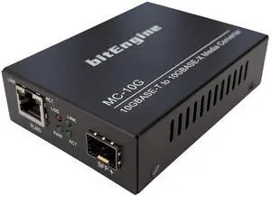 bitEngine 10G Media Converter, 10 Gigabit Copper to 10G Fiber Ethernet, Unmanaged 1x 1G/2.5G/5G/10GBase-T RJ45 to 1x 10GBase-X SFP+ Slot, Support 10G SR/LR SFP+ Module, Single bitEngine 10G Media Converter, 10 Gigabit Copper to 10G Fiber Ethernet, Unmanaged 1x 1G/2.5G/5G/10GBase-T RJ45 to 1x 10GBase-X SFP+ Slot, Support 10G SR/LR SFP+ Module, Single