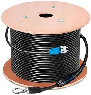 UPC Uniboot Lc Fiber Cable - Single Mode 300M/984FT, Outdoor Armored Fiber Optic Cable, 2 Core OS2 9/125um Duplex, OD-5mm, One End Pulling Eye UPC Uniboot Lc Fiber Cable - Single Mode 300M/984FT, Outdoor Armored Fiber Optic Cable, 2 Core OS2 9/125um Duplex, OD-5mm, One End Pulling Eye