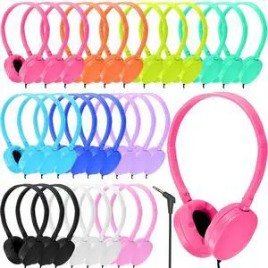 Ladont 30 Pack Kids Headphones Bulk for Classroom School Library,Durable Wholesale Wired Headphones for Kids Student Boys Girls Adults,HD Sound 3.5mm Jack (10 Color) Ladont 30 Pack Kids Headphones Bulk for Classroom School Library,Durable Wholesale Wired Headphones for Kids Student Boys Girls Adults,HD Sound 3.5mm Jack (10 Color)