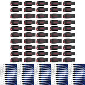 SanDisk (50 Pack) 8GB Cruzer Blade USB 2.0 Flash Drive SDCZ50-008G-B35 - Bundle with (50) Everything But Stromboli Lanyards SanDisk (50 Pack) 8GB Cruzer Blade USB 2.0 Flash Drive SDCZ50-008G-B35 - Bundle with (50) Everything But Stromboli Lanyards