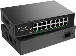 MT-VIKI 24 Port Gigabit Ethernet Switch, Unmanaged Network Switch Splitter, Desktop/ Rackmount, Metal Casing, Fanless, Plug and Play MT-VIKI 24 Port Gigabit Ethernet Switch, Unmanaged Network Switch Splitter, Desktop/ Rackmount, Metal Casing, Fanless, Plug and Play