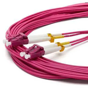 trueCABLE LC to LC OM4 Fiber Patch Cable, 15m (49.21ft), UPC Polish, 100GB Multimode (MM) Duplex 50/125um, Riser Rated (OFNR), UL Listed, 1pc, Violet trueCABLE LC to LC OM4 Fiber Patch Cable, 15m (49.21ft), UPC Polish, 100GB Multimode (MM) Duplex 50/125um, Riser Rated (OFNR), UL Listed, 1pc, Violet