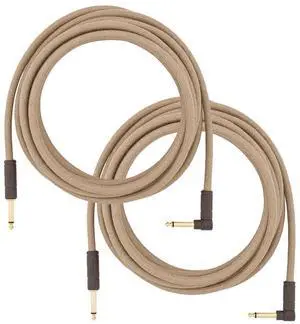 Fender Festival 18.6FT STR/ANG Hemp Instrument Cable (Natural) in 2-Pack Fender Festival 18.6FT STR/ANG Hemp Instrument Cable (Natural) in 2-Pack