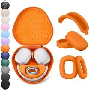 for Airpods Max Case Cover,Smart Case with Sleep Mode Made by Air pods,Compatible with Apple Air Pods Max,Protective Carry Travel Cover AirPods Pro Max Case,Headphone,Orange+Orange for Airpods Max Case Cover,Smart Case with Sleep Mode Made by Air pods,Compatible with Apple Air Pods Max,Protective Carry Travel Cover AirPods Pro Max Case,Headphone,Orange+Orange