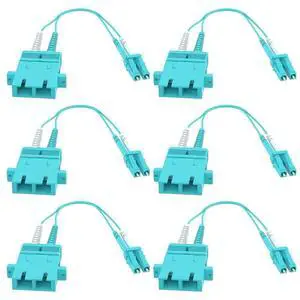 CableRack SC Female to LC Male 40GB 50/125 OM4 Multimode Duplex Hybrid Adapter Converter Dongle (6-Pack) CableRack SC Female to LC Male 40GB 50/125 OM4 Multimode Duplex Hybrid Adapter Converter Dongle (6-Pack)