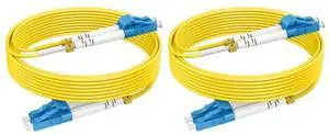 OS2 Patch Cable 300ft(92m) LC to LC Single Mode Fiber Patch Cables, Options 7inch~1000ft, Fiber Optical Cable 10G SMF LSZH Duplex 9/125m OD 2.0mm (2pack) OS2 Patch Cable 300ft(92m) LC to LC Single Mode Fiber Patch Cables, Options 7inch~1000ft, Fiber Optical Cable 10G SMF LSZH Duplex 9/125m OD 2.0mm (2pack)
