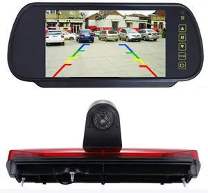 Car Third Roof Top Mount Brake Light 3 Brake Stop lamp Rear View Camera, HD Night Vision Waterproof for Ford Transit Connect 2014-2017 Transporter Business MPV SUV Bus(with 7-inch Rearview Mirror) Car Third Roof Top Mount Brake Light 3 Brake Stop lamp Rear View Camera, HD Night Vision Waterproof for Ford Transit Connect 2014-2017 Transporter Business MPV SUV Bus(with 7-inch Rearview Mirror)