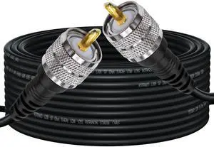 YOTENKO CB Coax Cable 50FT, Low Loss CB Antenna Cable Coax PL259, L200 Coaxial (LMR200 Equivalent), Flexible & Durable - 50 Ohm, for Ham Radio Antenna HF/VHF YOTENKO CB Coax Cable 50FT, Low Loss CB Antenna Cable Coax PL259, L200 Coaxial (LMR200 Equivalent), Flexible & Durable - 50 Ohm, for Ham Radio Antenna HF/VHF