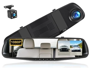 CAMECHO Mirror Dash Cam, 4.5" 1080P Rear View Mirror Camera, Front and Backup Camera for Cars, Dashcam Loop Recording, Wide Angle, Parking Assistance, Motion Detection CAMECHO Mirror Dash Cam, 4.5" 1080P Rear View Mirror Camera, Front and Backup Camera for Cars, Dashcam Loop Recording, Wide Angle, Parking Assistance, Motion Detection