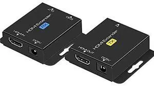 QIUB XCL Black 60m HDMI Extender, CAT 678 UTP, EDID Input PortDC 5V Power, 1080P, Rj45, Compatible with Blue-ray, Fire Stick, 200 Feet QIUB XCL Black 60m HDMI Extender, CAT 678 UTP, EDID Input PortDC 5V Power, 1080P, Rj45, Compatible with Blue-ray, Fire Stick, 200 Feet