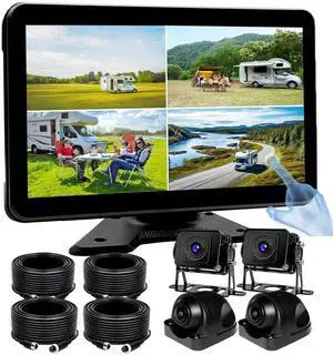 AI 4 Channel 1080P RV Backup Camera System with 10.1 Inch Touchscreen Monitor,Person Detection MDVR Recording with 4pcs IP69K Waterproof Cameras for Truck/Trailer/Camper Van/SUV/Fleet/Push AI 4 Channel 1080P RV Backup Camera System with 10.1 Inch Touchscreen Monitor,Person Detection MDVR Recording with 4pcs IP69K Waterproof Cameras for Truck/Trailer/Camper Van/SUV/Fleet/Push