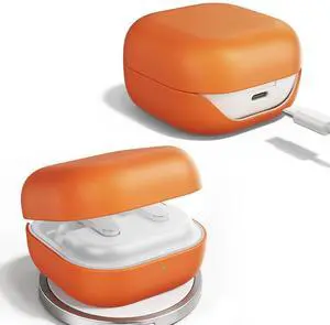 OATSBASF Leather Case for Samsung Galaxy Buds4 (2026), Made of Full Grain Leather, Wireless Charging, Protective Hard Cover, Headphone Accessories, for Men Women, Orange OATSBASF Leather Case for Samsung Galaxy Buds4 (2026), Made of Full Grain Leather, Wireless Charging, Protective Hard Cover, Headphone Accessories, for Men Women, Orange