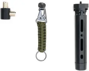 GRA-ULTmini Tripod Kit with GRA-AD35DMB SO-239 to SO-239 Adapter and Paracord Keychain for Ham Radio Antenna, Black GRA-ULTmini Tripod Kit with GRA-AD35DMB SO-239 to SO-239 Adapter and Paracord Keychain for Ham Radio Antenna, Black