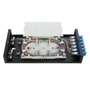 Wallmount Box Fiber Optic Terminal encloure 6 LC Duplex Port with 12 Strand LC UPC singlemode OS1 Colorful pigtials and 6 pcs Duplex LC Adaptor Loaded Wallmount Box Fiber Optic Terminal encloure 6 LC Duplex Port with 12 Strand LC UPC singlemode OS1 Colorful pigtials and 6 pcs Duplex LC Adaptor Loaded