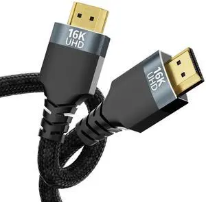 UPPDEFFST 96Gbps HDMI 2.2 Cord,6FT,16K@60Hz,8K@120Hz,4K@240/480Hz,Ultra High Speed Braided Gold-Plated,Supports HDR,eARC,DTS:X,HDCP 2.2/2.1,Compatible with PS5,PS4,Xbox,Gaming PC,Monitor,Projector UPPDEFFST 96Gbps HDMI 2.2 Cord,6FT,16K@60Hz,8K@120Hz,4K@240/480Hz,Ultra High Speed Braided Gold-Plated,Supports HDR,eARC,DTS:X,HDCP 2.2/2.1,Compatible with PS5,PS4,Xbox,Gaming PC,Monitor,Projector