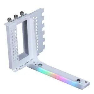 GIGA-MEGA GPU Vertical Mount Bracket Spacing Adjustable Compatible with 15/18/20cm GEN5 Riser Cable ARGB (White Bracket) GIGA-MEGA GPU Vertical Mount Bracket Spacing Adjustable Compatible with 15/18/20cm GEN5 Riser Cable ARGB (White Bracket)