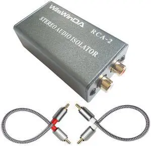 WisWinDa Noise Isolator RCA Pro Audio Hum Eliminator (No Affects Bass) Noise Filter Aluminum Shell Quality Isolator Transformer for Home Theater Car Audio Player HiFi Stereo Plug&Play (Silver-Gray) WisWinDa Noise Isolator RCA Pro Audio Hum Eliminator (No Affects Bass) Noise Filter Aluminum Shell Quality Isolator Transformer for Home Theater Car Audio Player HiFi Stereo Plug&Play (Silver-Gray)