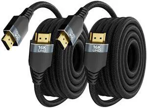 UPPDEFFST 2PACK 10FT 96Gbps Ultra High Speed HDMI 2.2 Cable,Gold-Plated Connectors,16K@60Hz,8K@120Hz,4K@240Hz/480Hz,Dynamic HDR,3D,eARC,DTS:X,HDCP 2.2 & 2.1,Compatible with PS5, PS4,Gaming PC,Monitor UPPDEFFST 2PACK 10FT 96Gbps Ultra High Speed HDMI 2.2 Cable,Gold-Plated Connectors,16K@60Hz,8K@120Hz,4K@240Hz/480Hz,Dynamic HDR,3D,eARC,DTS:X,HDCP 2.2 & 2.1,Compatible with PS5, PS4,Gaming PC,Monitor