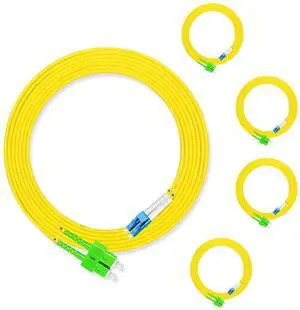 5Pcs 5 Meter Fiber Optic Patch Cord SC APC to LC UPC, Duplex Single Mode Fiber Cable Jumper OS2 G652D 9/125m, 1310nm/1550nm LSZH 3.0mm 5Pcs 5 Meter Fiber Optic Patch Cord SC APC to LC UPC, Duplex Single Mode Fiber Cable Jumper OS2 G652D 9/125m, 1310nm/1550nm LSZH 3.0mm