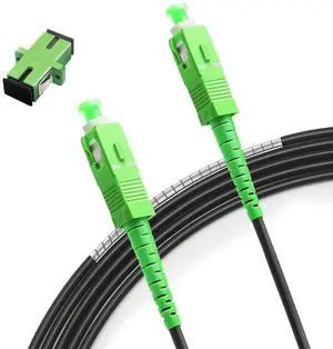 25M(82ft) Armored Fiber Optic Internet Cable SC/APC to SC/APC Single-Mode 9/125m OS1/OS2 Simplex Patch Cord, Heavy-Duty 3mm OD, LSZH, Black 25M(82ft) Armored Fiber Optic Internet Cable SC/APC to SC/APC Single-Mode 9/125m OS1/OS2 Simplex Patch Cord, Heavy-Duty 3mm OD, LSZH, Black