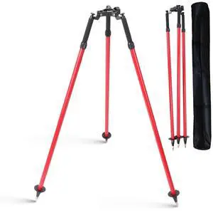MOETER Aluminum Surveying Tripod with Thumb Release Surveyor Tripod for Prism Poles, GPS Rods, GNSS Poles Adjustable Telescopic Survey for Total Station Use (Red) MOETER Aluminum Surveying Tripod with Thumb Release Surveyor Tripod for Prism Poles, GPS Rods, GNSS Poles Adjustable Telescopic Survey for Total Station Use (Red)