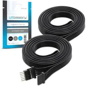 Litcessory Extension Cable for Philips Hue/Solo Lightstrip (3.3ft, 2 Pack, Black - Micro 6-PIN V4 / Solo Lightstrip) Litcessory Extension Cable for Philips Hue/Solo Lightstrip (3.3ft, 2 Pack, Black - Micro 6-PIN V4 / Solo Lightstrip)