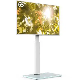 AOKCOS Swivel TV Floor Stand for 32-65 Inches TVs, 8 Level Height Adjustable Corner Small TV Stand Mount for Living Room/Bedroom, Holds up to 88 lbs,MAX VESA 400x400mm,White AOKCOS Swivel TV Floor Stand for 32-65 Inches TVs, 8 Level Height Adjustable Corner Small TV Stand Mount for Living Room/Bedroom, Holds up to 88 lbs,MAX VESA 400x400mm,White