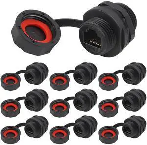 DORHEA 10Pcs RJ45 Shielded Panel Mount Connector CAT6A RJ45 Socket Cat5/5e/6/6E 8P8C Ethernet LAN Cable Coupler Double Head Adapter Bulkhead Extension Interface Network Coupler Waterproof Dust Cap DORHEA 10Pcs RJ45 Shielded Panel Mount Connector CAT6A RJ45 Socket Cat5/5e/6/6E 8P8C Ethernet LAN Cable Coupler Double Head Adapter Bulkhead Extension Interface Network Coupler Waterproof Dust Cap