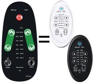FQOUG Replacement Remote Control for Dometic Fan-Tastic Roof Vent Fans 7350 6350 807351 807350 FV9068-09 9108873655 FV9068-81 FQOUG Replacement Remote Control for Dometic Fan-Tastic Roof Vent Fans 7350 6350 807351 807350 FV9068-09 9108873655 FV9068-81