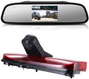 Car Third Roof Top Mount Brake Light 3 Brake Stop lamp Rear View Camera, HD Night Vision Waterproof for Ford Transit Connect 2014-2017 Transporter Business MPV SUV Bus(with 4.3-inch Rearview Mirror) Car Third Roof Top Mount Brake Light 3 Brake Stop lamp Rear View Camera, HD Night Vision Waterproof for Ford Transit Connect 2014-2017 Transporter Business MPV SUV Bus(with 4.3-inch Rearview Mirror)