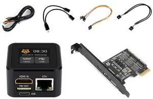KLAYERS LF PicoKVM Kit IP KVM Remote Management Tool,with Metal Case and 1.54inch Touch Display and Power Management Expansion Board KLAYERS LF PicoKVM Kit IP KVM Remote Management Tool,with Metal Case and 1.54inch Touch Display and Power Management Expansion Board